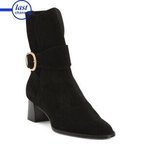MARION PARKE Black Made In Italy Suede Catherine 50 Booties